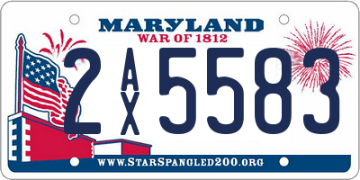 MD license plate 2AX5583