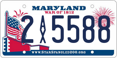 MD license plate 2AX5588