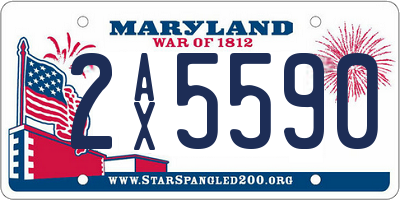 MD license plate 2AX5590