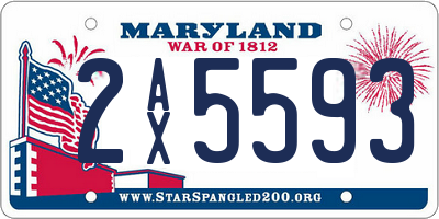 MD license plate 2AX5593