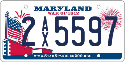 MD license plate 2AX5597