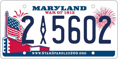 MD license plate 2AX5602