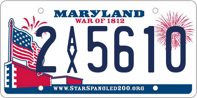MD license plate 2AX5610