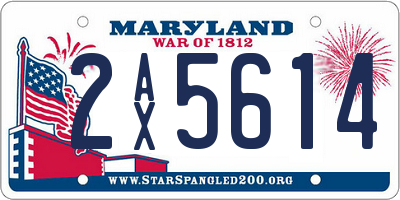 MD license plate 2AX5614