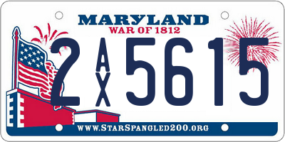 MD license plate 2AX5615