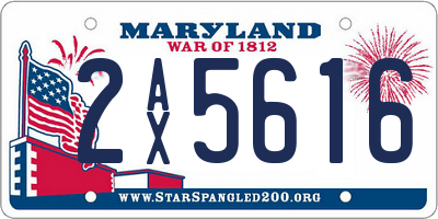 MD license plate 2AX5616