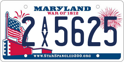 MD license plate 2AX5625