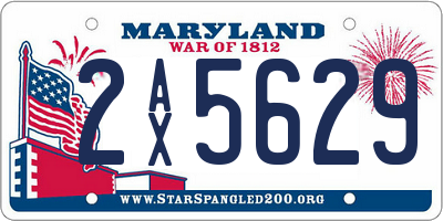 MD license plate 2AX5629