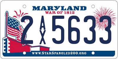 MD license plate 2AX5633