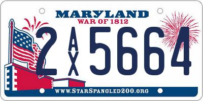 MD license plate 2AX5664
