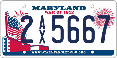 MD license plate 2AX5667