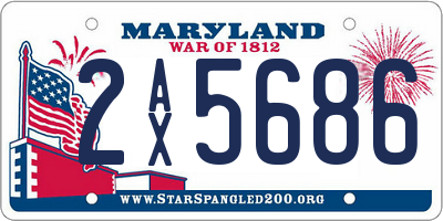 MD license plate 2AX5686