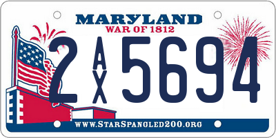 MD license plate 2AX5694