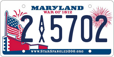 MD license plate 2AX5702