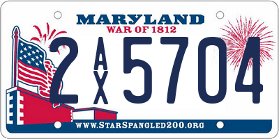 MD license plate 2AX5704