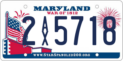 MD license plate 2AX5718