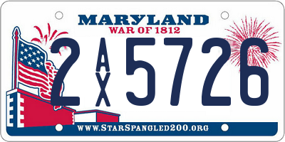 MD license plate 2AX5726