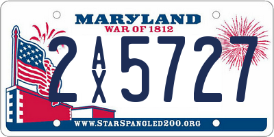MD license plate 2AX5727