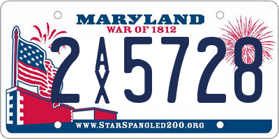 MD license plate 2AX5728
