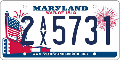 MD license plate 2AX5731