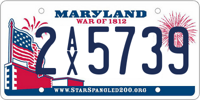 MD license plate 2AX5739