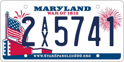 MD license plate 2AX5741