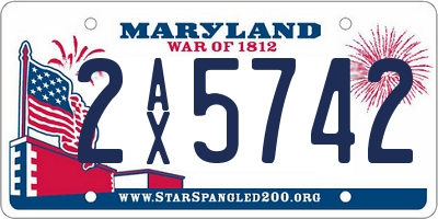 MD license plate 2AX5742
