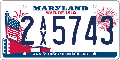 MD license plate 2AX5743
