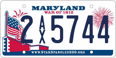 MD license plate 2AX5744