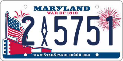 MD license plate 2AX5751