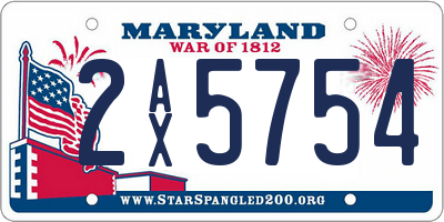 MD license plate 2AX5754