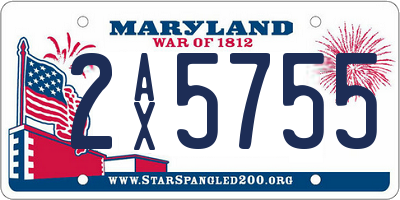 MD license plate 2AX5755