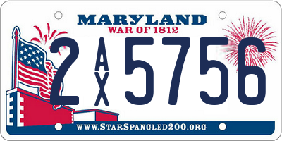 MD license plate 2AX5756