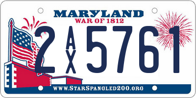 MD license plate 2AX5761
