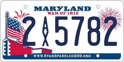 MD license plate 2AX5782