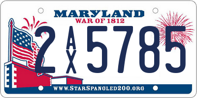 MD license plate 2AX5785