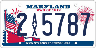 MD license plate 2AX5787
