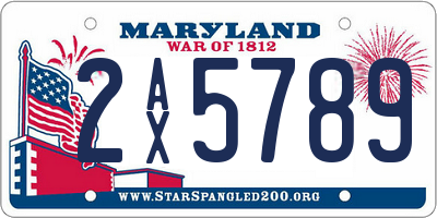 MD license plate 2AX5789