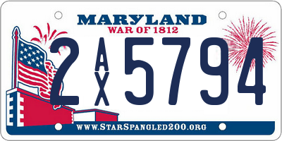 MD license plate 2AX5794