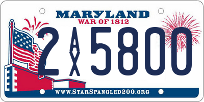 MD license plate 2AX5800