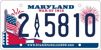 MD license plate 2AX5810