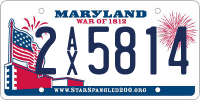MD license plate 2AX5814