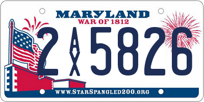 MD license plate 2AX5826