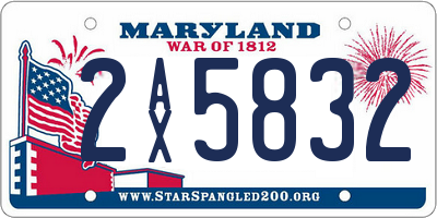 MD license plate 2AX5832