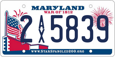 MD license plate 2AX5839