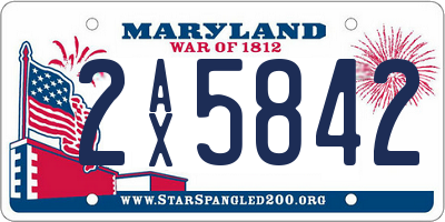MD license plate 2AX5842