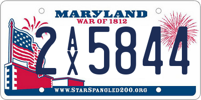 MD license plate 2AX5844