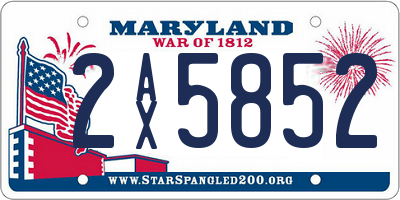 MD license plate 2AX5852