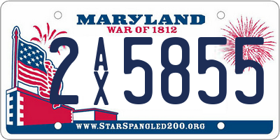 MD license plate 2AX5855
