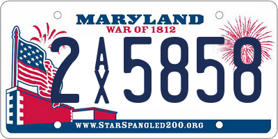 MD license plate 2AX5858